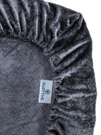 KLOTTHE Grey Abstract 300TC Woolen Single Fitted Bedsheet & 1 Pillow Cover