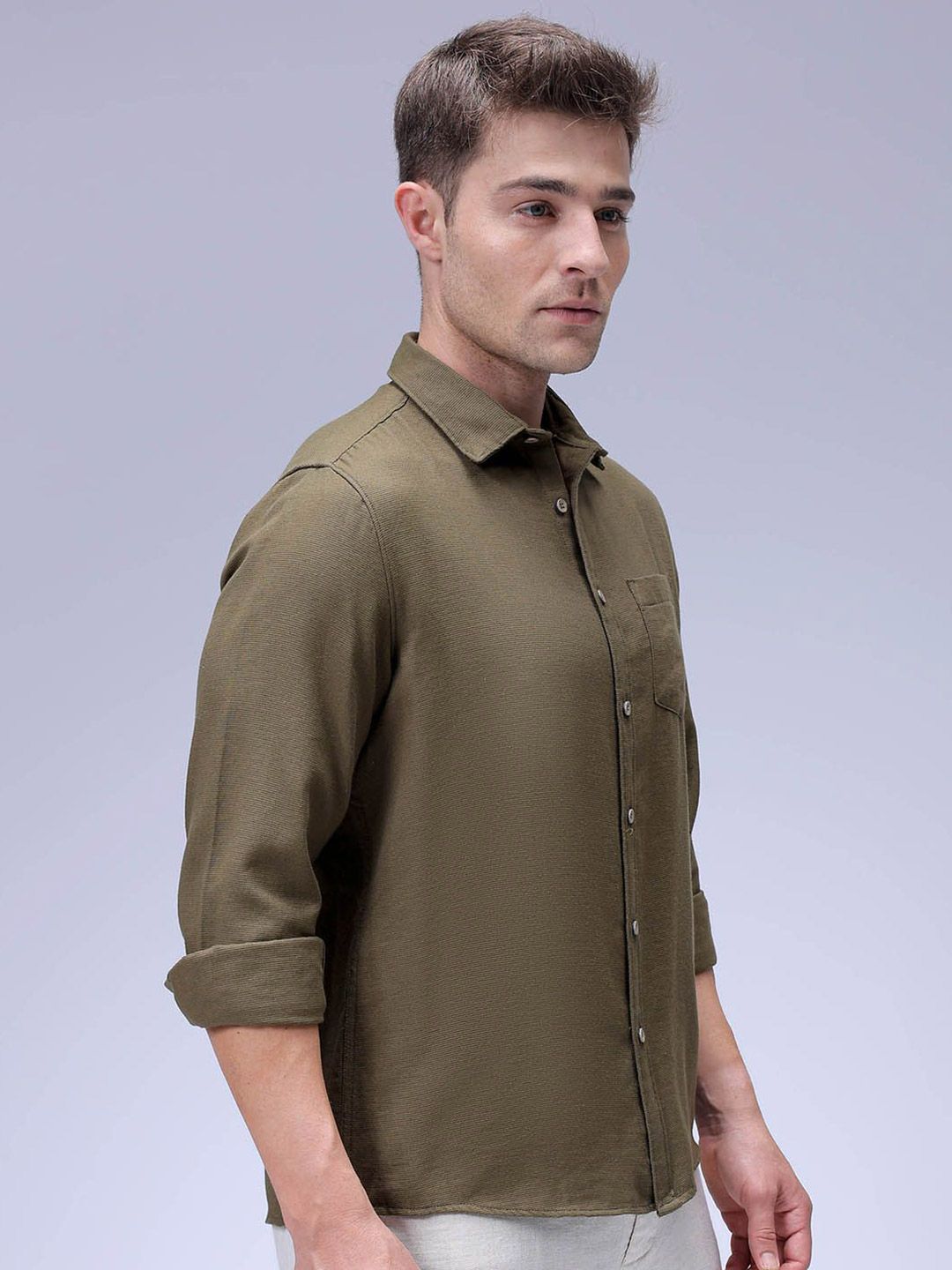 The Indian Garage Co Men Regular Fit Solid Resortwear Shirt