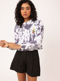 DressBerry Dyed & Printed Cotton Terry Boxy Sweatshirt