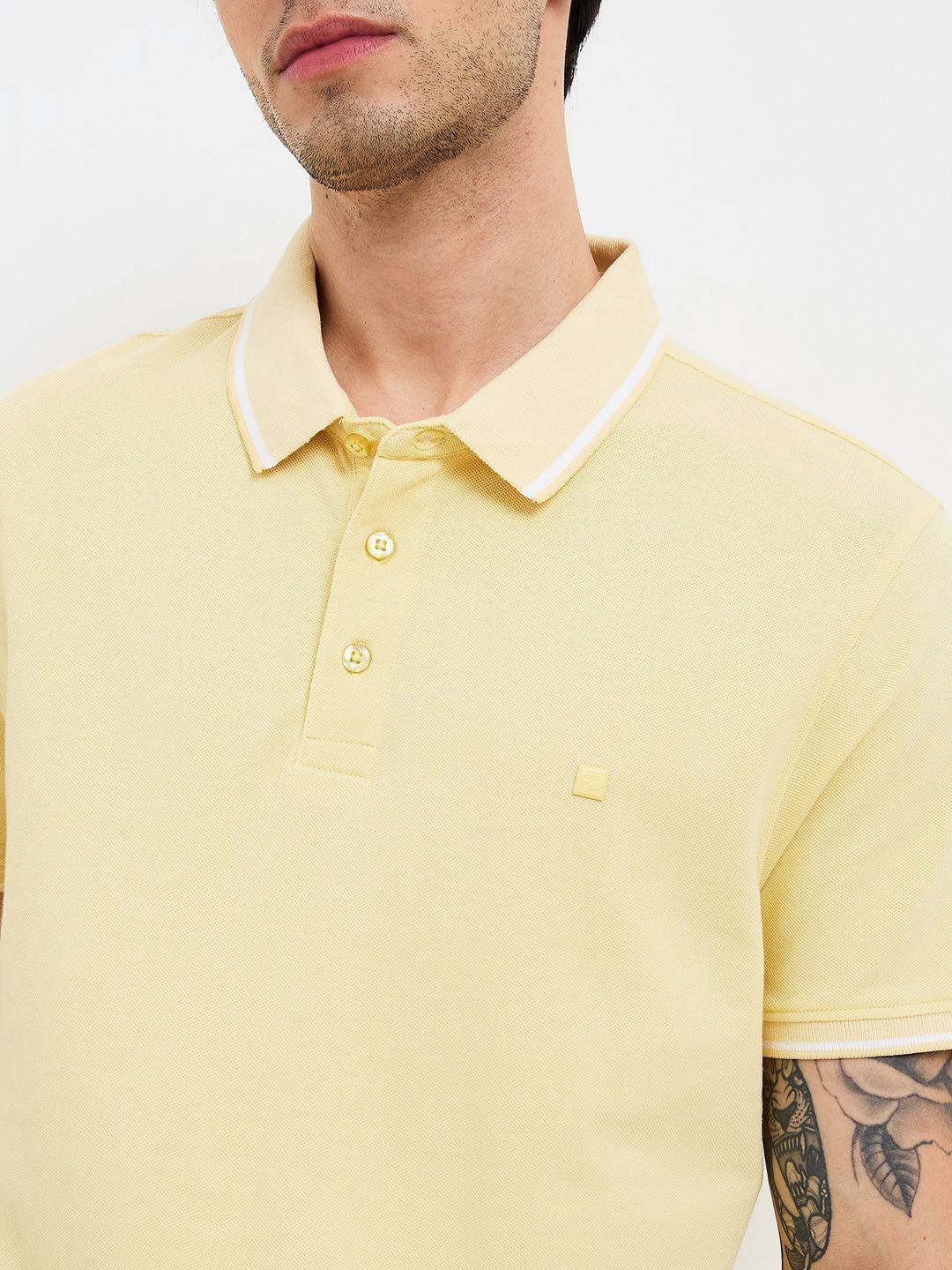 SPYKAR Men Solid Polo Collar Cotton T-shirt