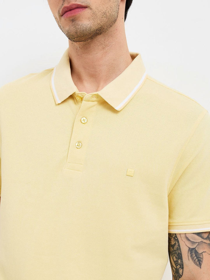 SPYKAR Men Solid Polo Collar Cotton T-shirt