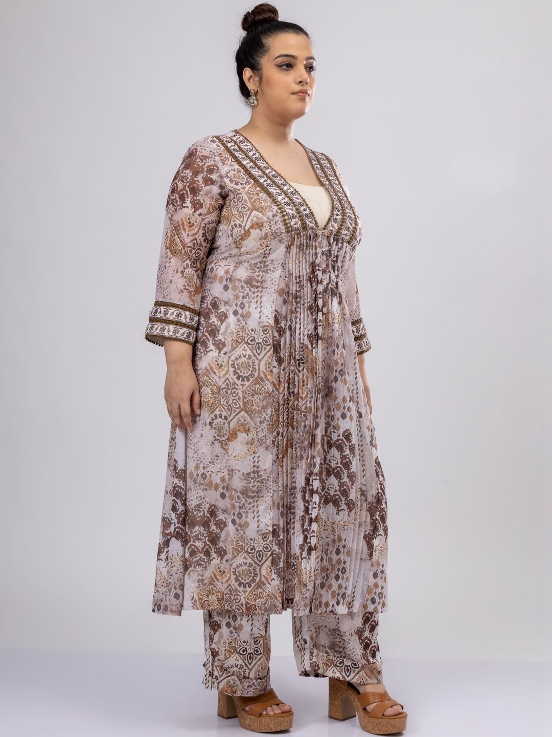 Mamicha Retro Printed Shoulder Straps Top & Trousers Co-Ords