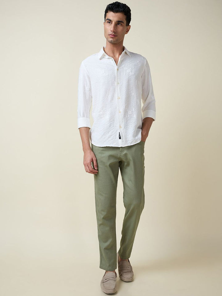 Thomas Scott Men Embroidered Regular Fit Casual Shirt