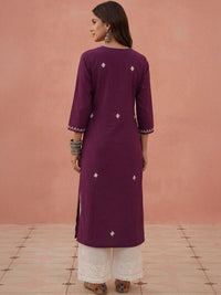 Kurta Sulam Benang Sulam Wanita Rumah Chikankari