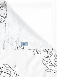 KLOTTHE Off White Printed Flat 400TC Pure Cotton Super King Bedsheet & 4 Pillow Covers