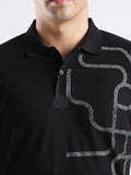 ADRO Men Black Cotton Tshirts