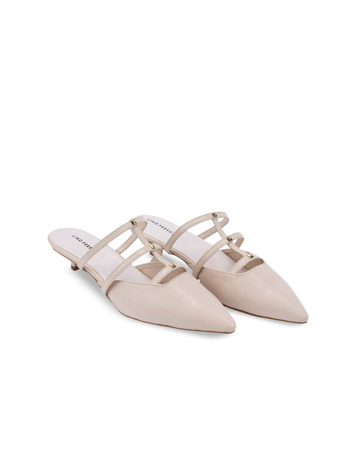 Lino Perros Solid Kitten Heel Open Back Mules