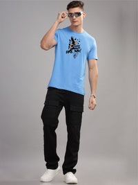 ADRO Men Typography Printed Raw Edge T-shirt