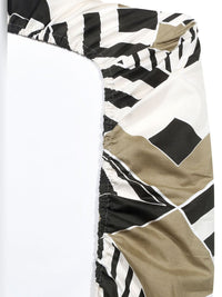 Aura Olive Green & White Geometric 300 TC Single Bedsheet with 1 Pillow Cover