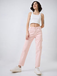SPYKAR Women Mom Fit Mid-Rise Cotton Cargo Styles Jeans