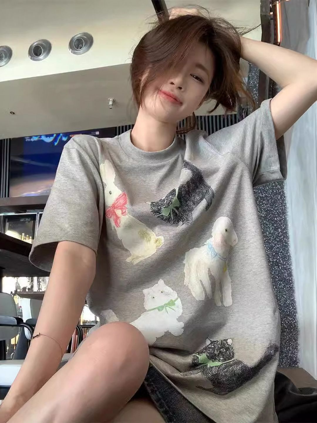 DressBerry Animal Printed Round Neck Cotton T-shirt