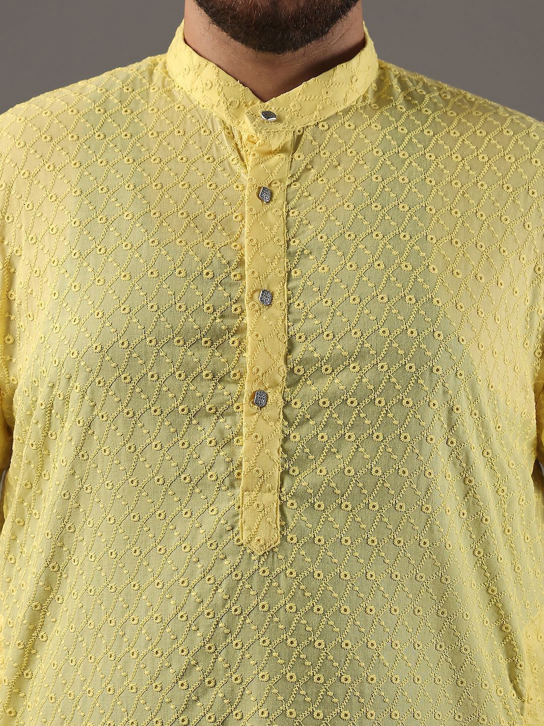 SOJANYA PLUS Plus Size Men Ethnic Motifs Embroidered Pure Cotton Kurta With Pyjamas