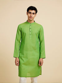 Diwas by Manyavar Chevron Woven Design Mandarin Collar Straight Kurta
