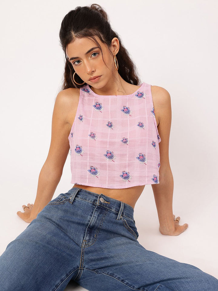 DressBerry Sunny Blossoms Floral Print Crop Top