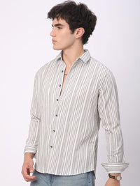 VASTRADO Men Classic Slim Fit Multi Stripes Opaque Striped Casual Shirt