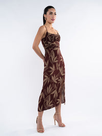 Dressberry Tropical Print A-Line Midi Dress