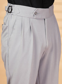 KLOTTHE Men Grey Lycra Formal Formal Trousers