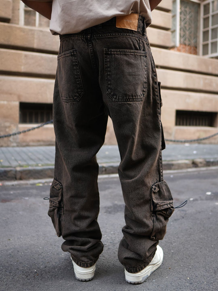 Powerlook Men Solid Loose Fit Cargos Trousers