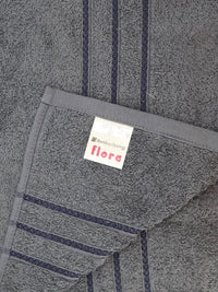 BOMBAY DYEING Flora Grey Pure Cotton 400 GSM Bath Towel