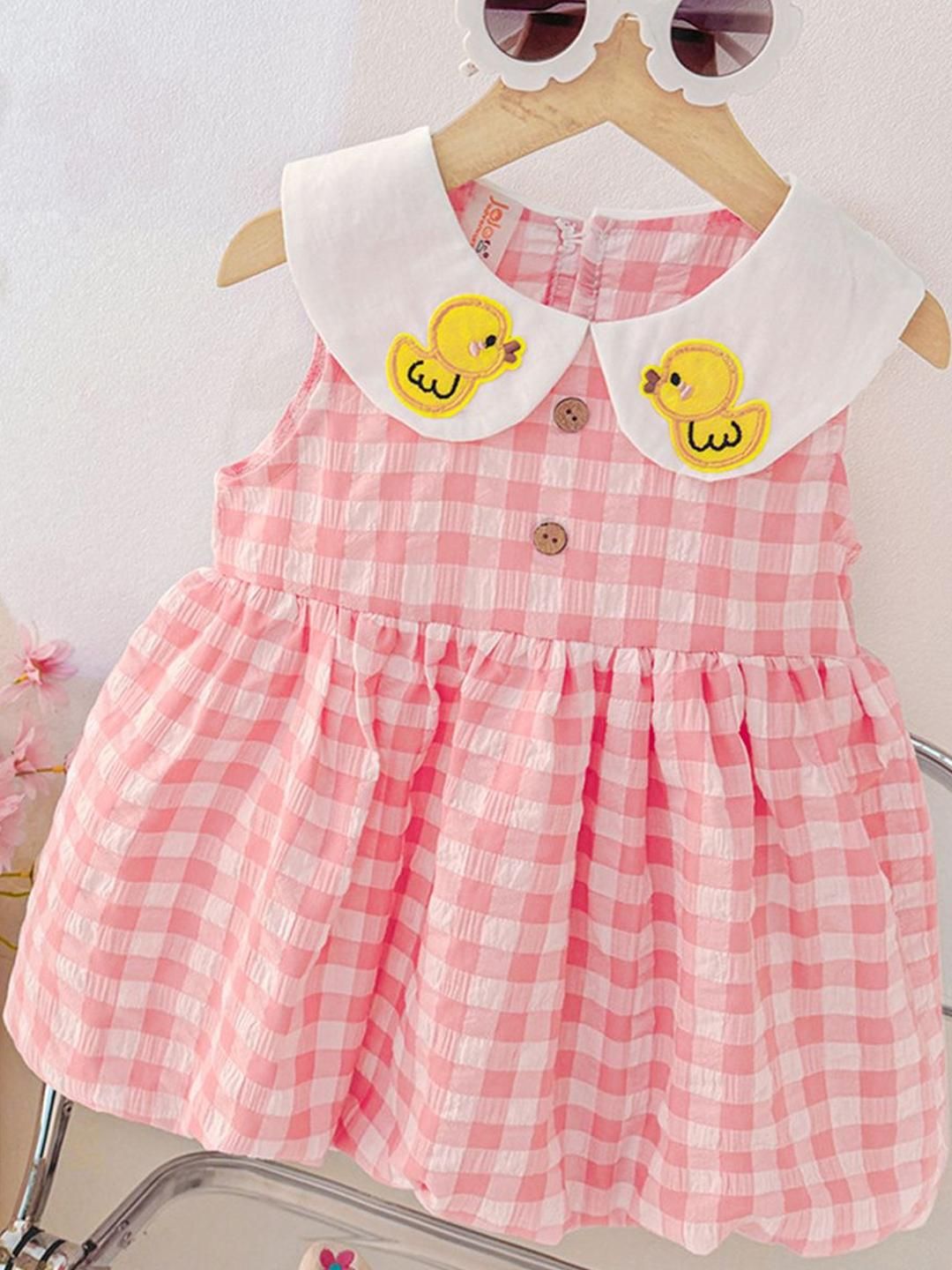 YK Checked Fit & Flare Dress