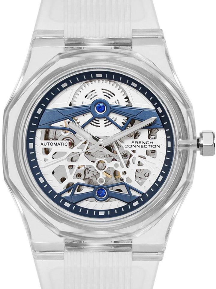 French Connection Men Printed Dial & Bracelet Style Straps Automatic Watch