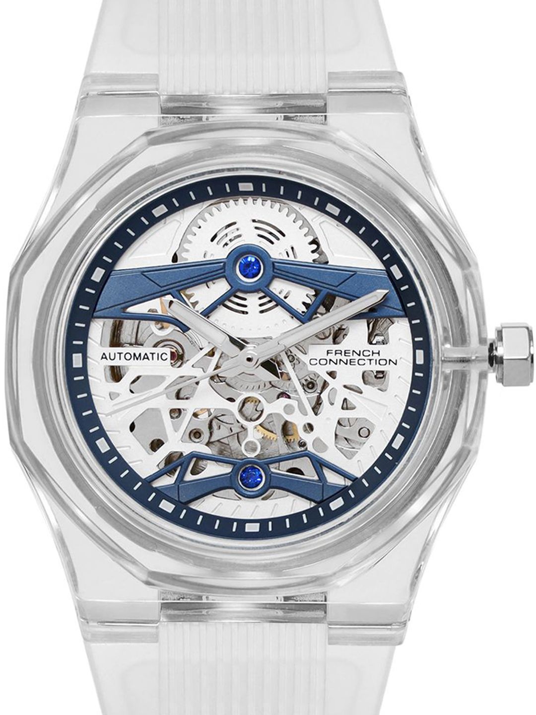 French Connection Men Printed Dial & Bracelet Style Straps Automatic Watch