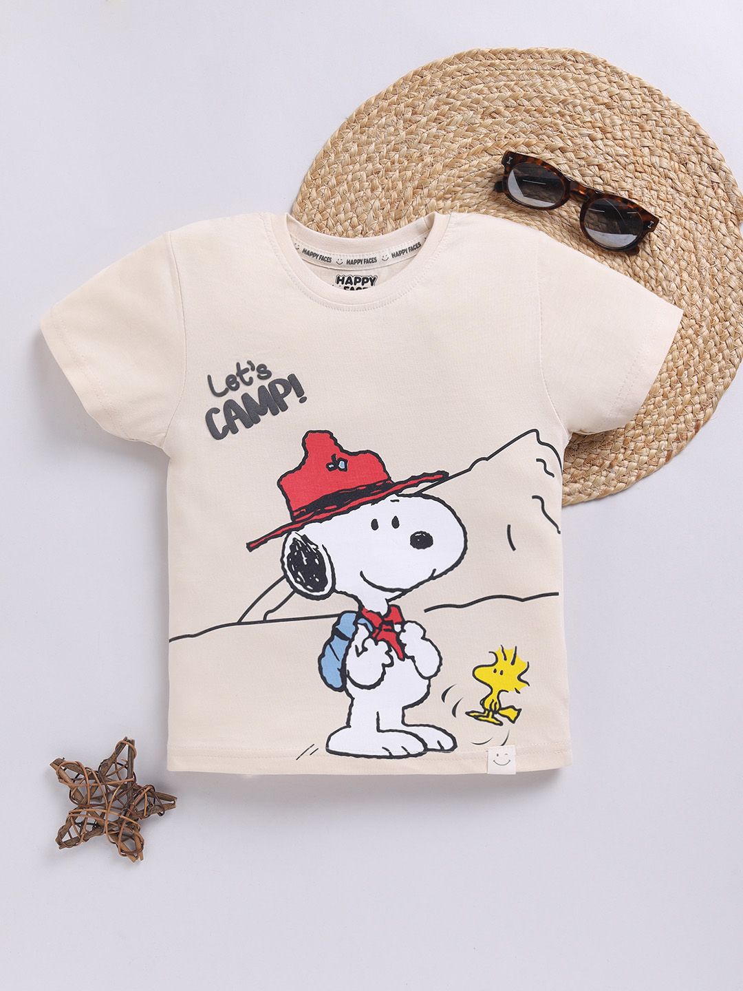 Happy Faces Boys Snoopy Print Pure Cotton T-shirt
