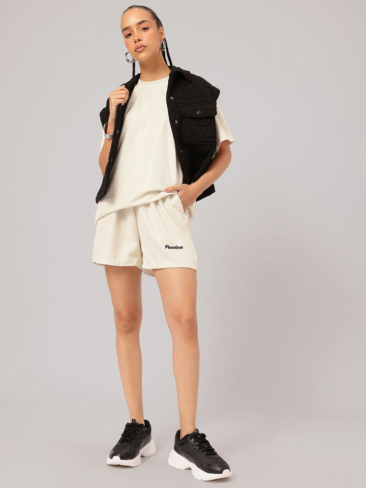 DressBerry Athleisure Vibes Textured Relaxed Fit Co-ords