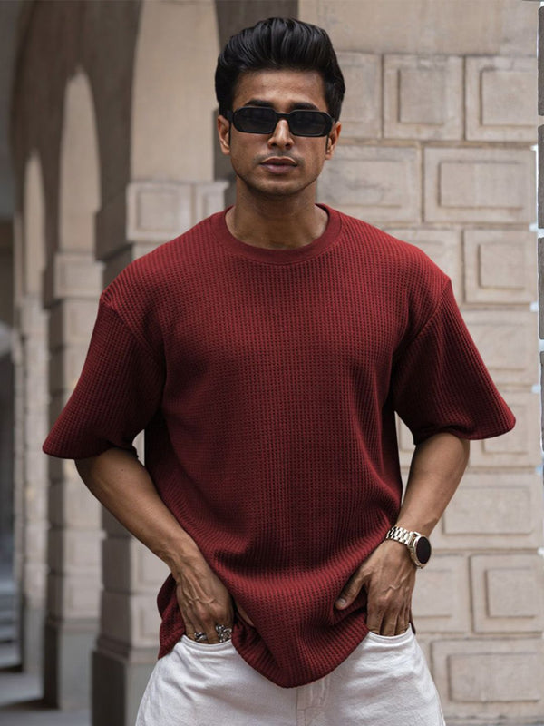 Powerlook Men Drop-Shoulder Sleeves Oversized T-shirt