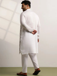 SOJANYA PLUS Men Ethnic Motifs Embroidered Regular Thread Work Kurta with Pyjamas