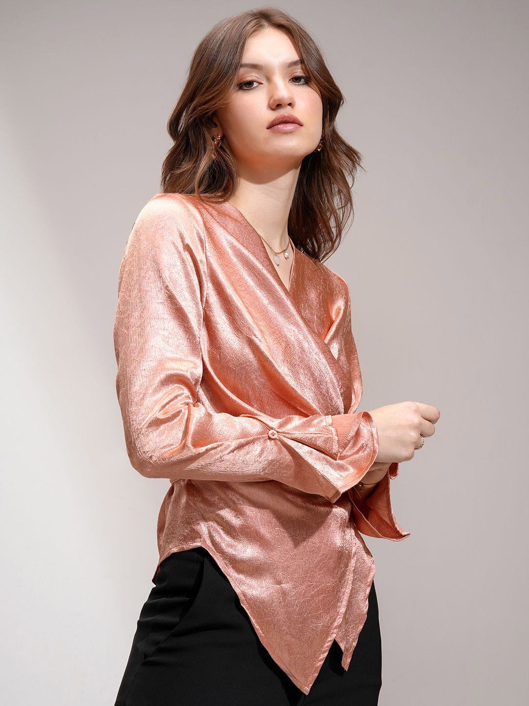Tokyo Talkies Women Solid Ruching Top