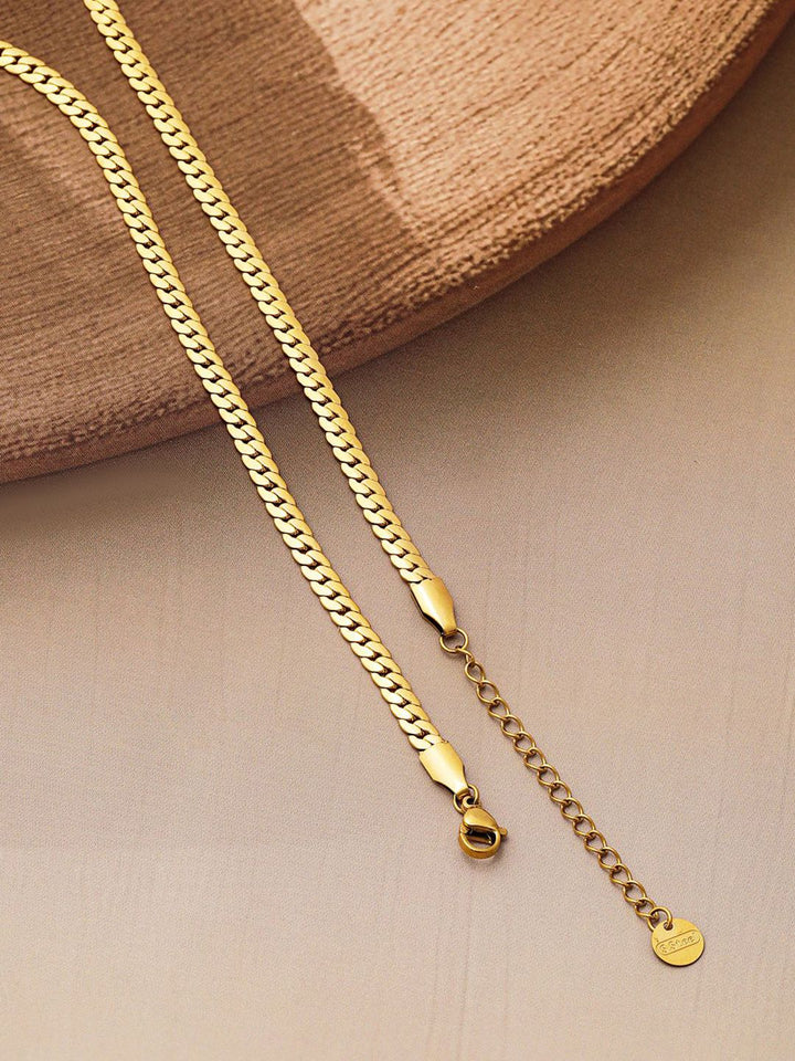 Rubans 18k emas bersalut stainlesssteel mencemarkan kalis air percuma CZ Demi-Fine kalung
