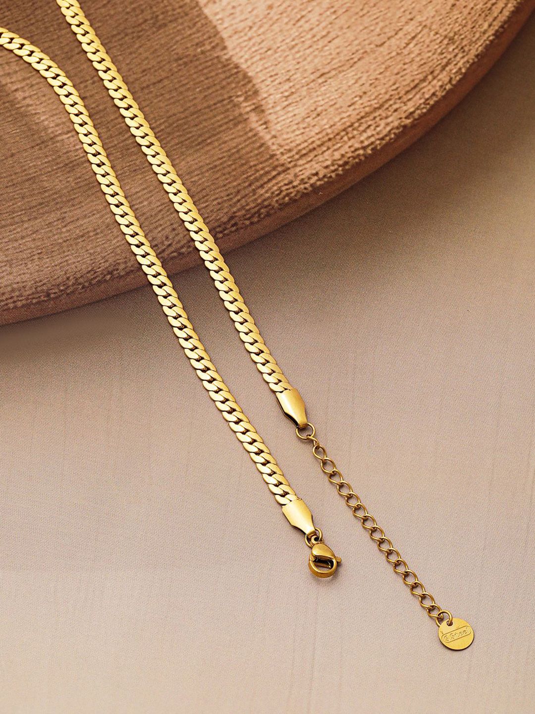 Rubans 18k emas bersalut stainlesssteel mencemarkan kalis air percuma CZ Demi-Fine kalung