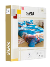 KLOTTHE Blue Floral Printed 400 TC Cadar King Superfine