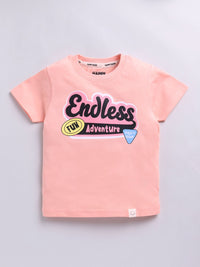 Happy Faces Kids Boys Typography Printed Pure Cotton T-Shirt