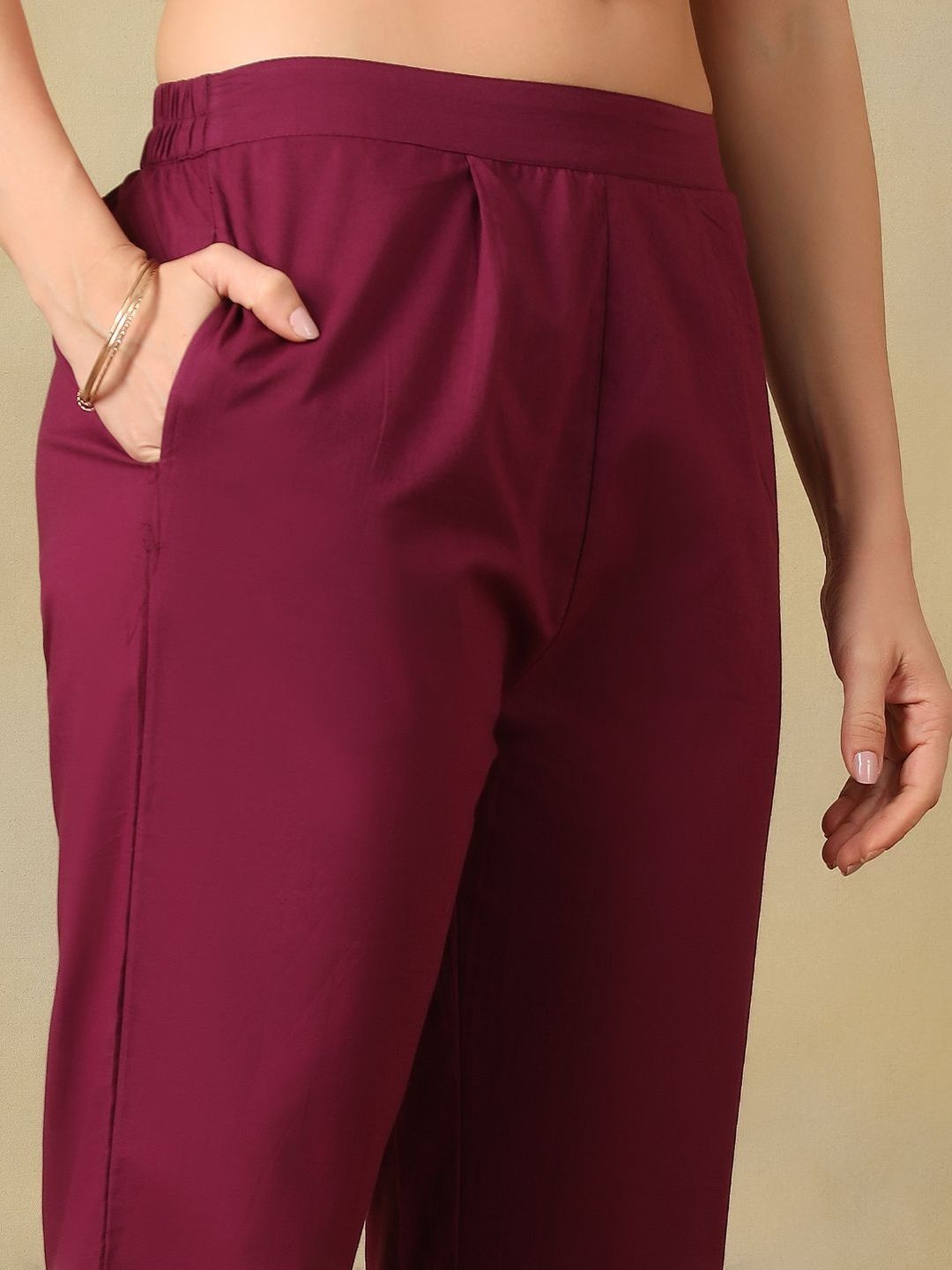 Mamicha Women Floral Printed Angrakha Thread Work Pure Cotton Kurta with Trousers & With Dupatta