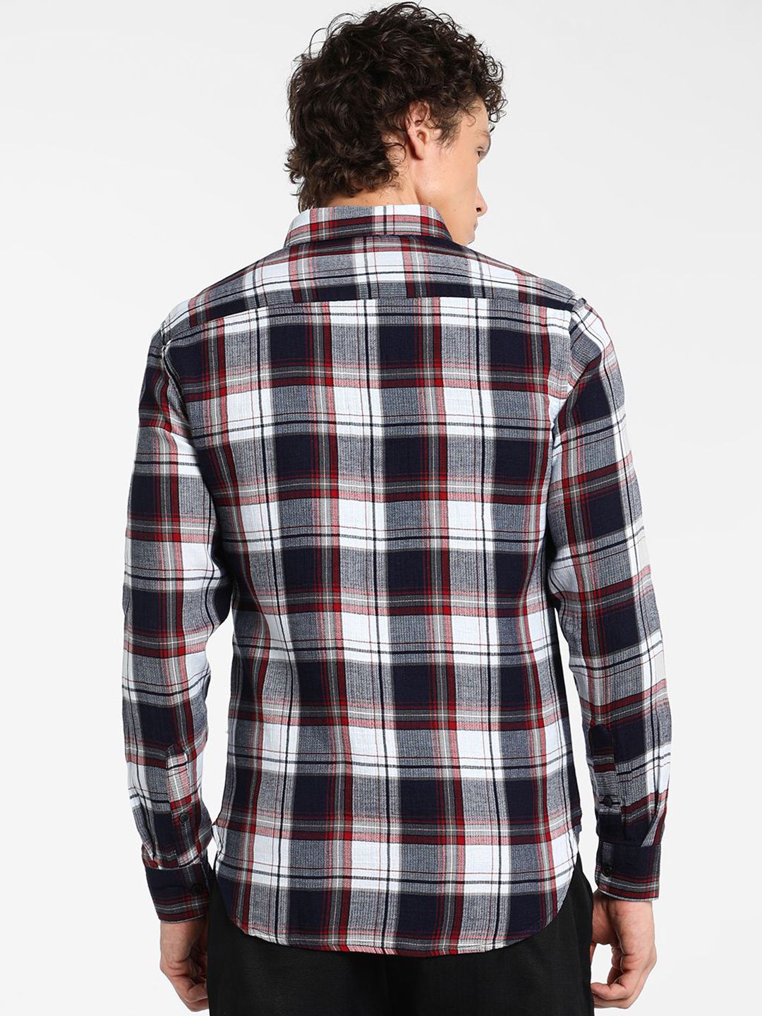 Campus Sutra Men Comfort Spread Collar Tartan Checked Cotton Casual Shirt