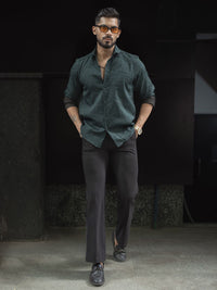 Powerlook Men Spread Collar Textured Casual Shirt