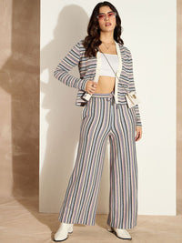 SASSAFRAS Women Chevron Striped Cardigan