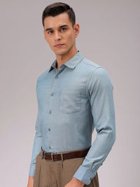 The Indian Garage Co. X Luxe Men Cutaway Collar Solid Slim Fit Formal Shirt
