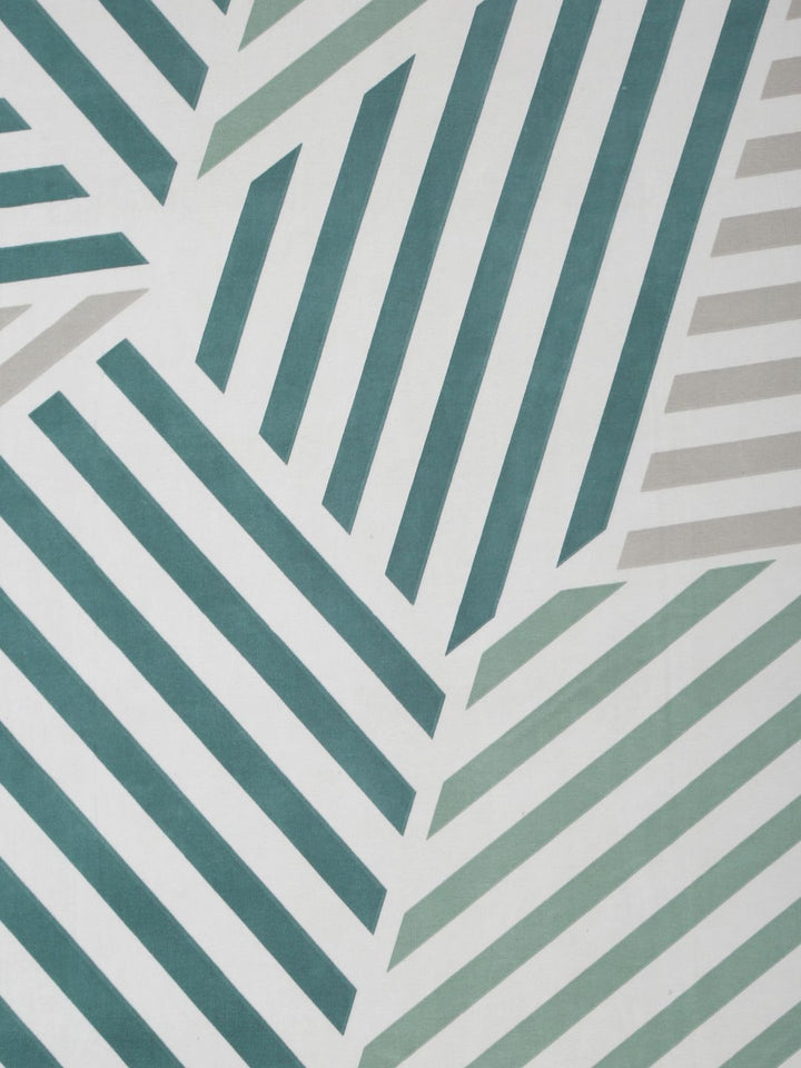 Myntra Elegant Homes Green Geometric 300 TC Fitted Double King Bedsheet Set-2.5mX2.25m