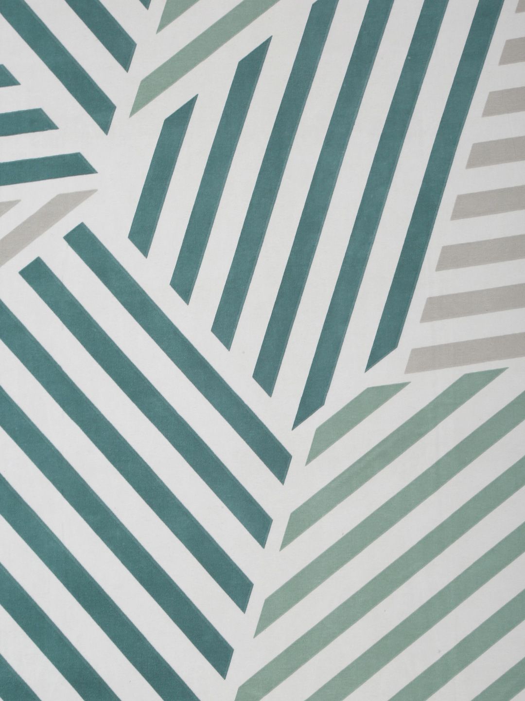 Myntra Elegant Homes Green Geometric 300 TC Fitted Double King Bedsheet Set-2.5mX2.25m