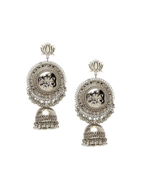 Anouk Silver-Plated Dome Shaped Jhumkas