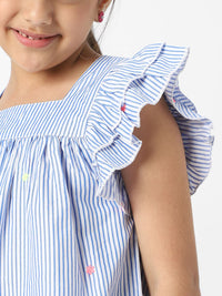 Nauti Nati Striped Bell Sleeve Cotton Top