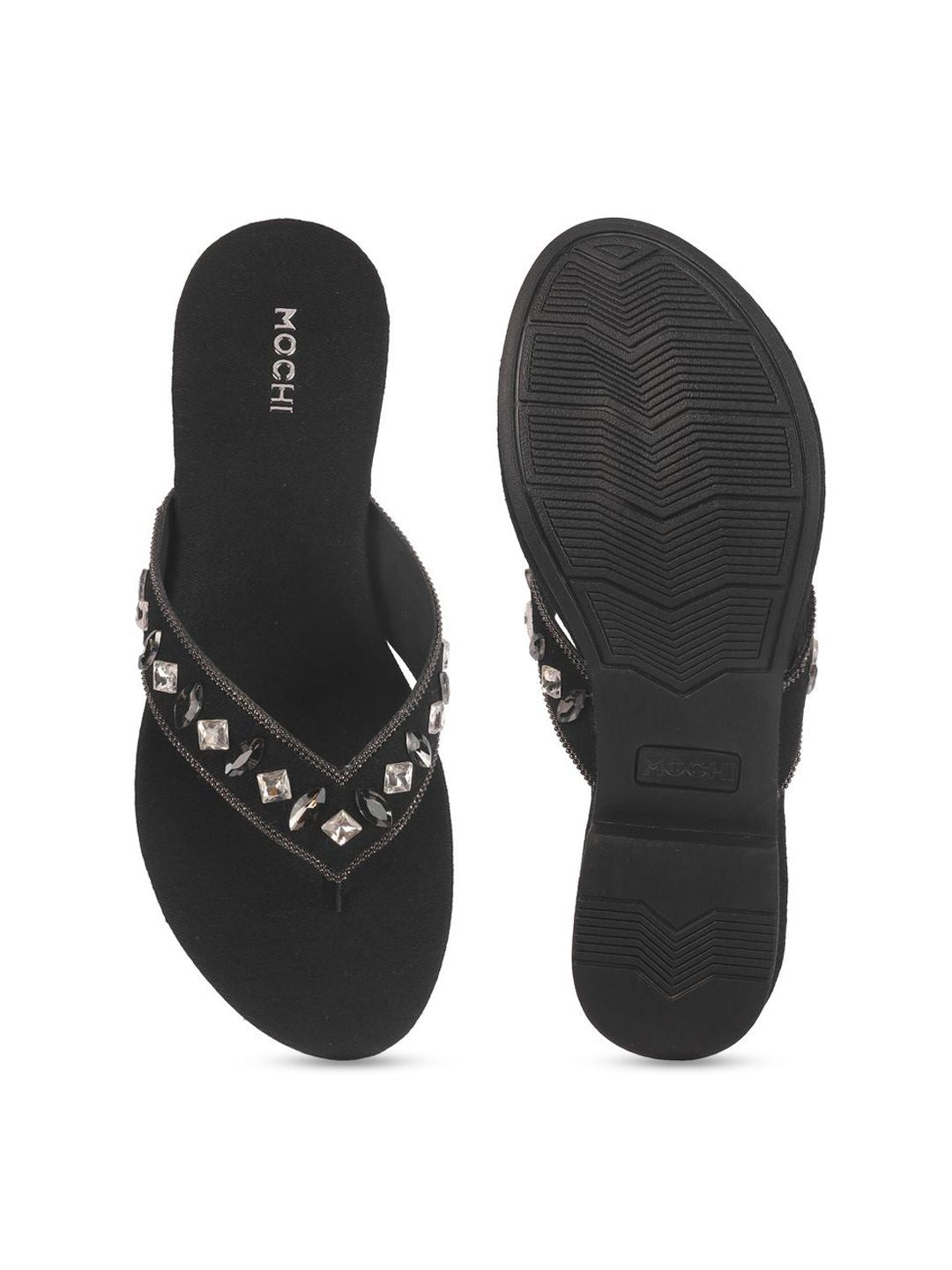 Mochi Synthetic Slim Heel Sandals