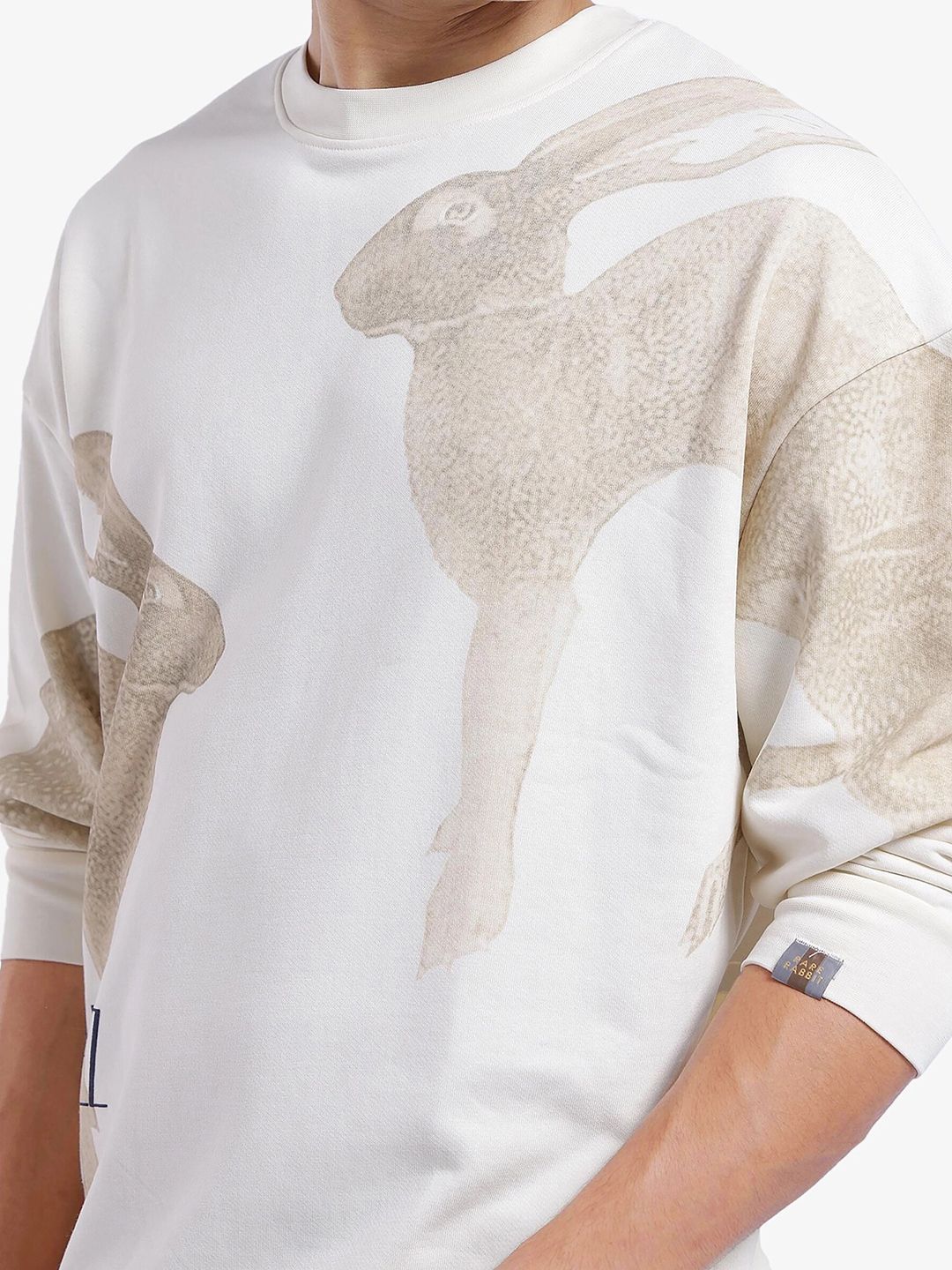 RARE RABBIT Men Printed Cotton Round Neck Sweatshirt