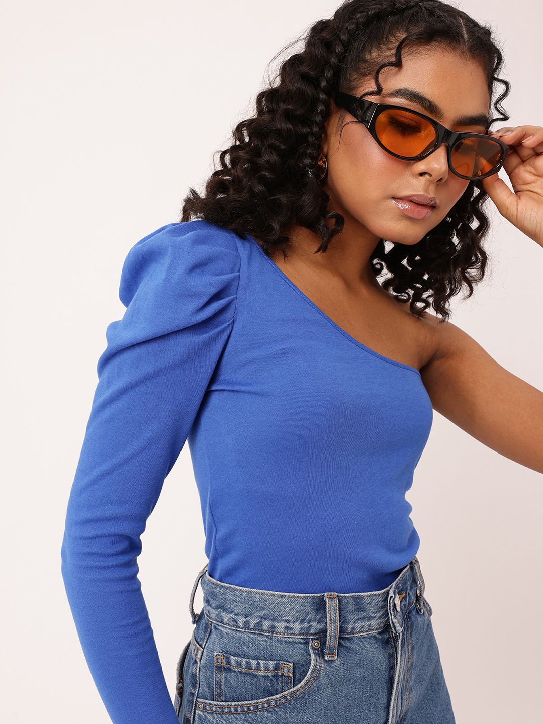 DressBerry Brighter Basic One Shoulder Slay Top