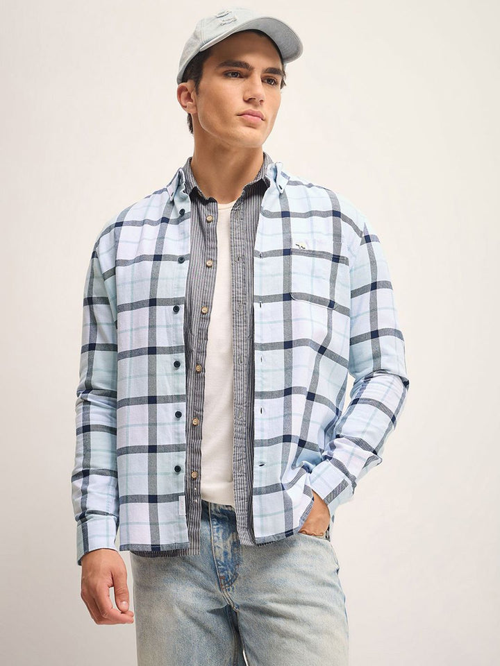THE BEAR HOUSE Men Slim Fit Opaque Checked Casual Shirt