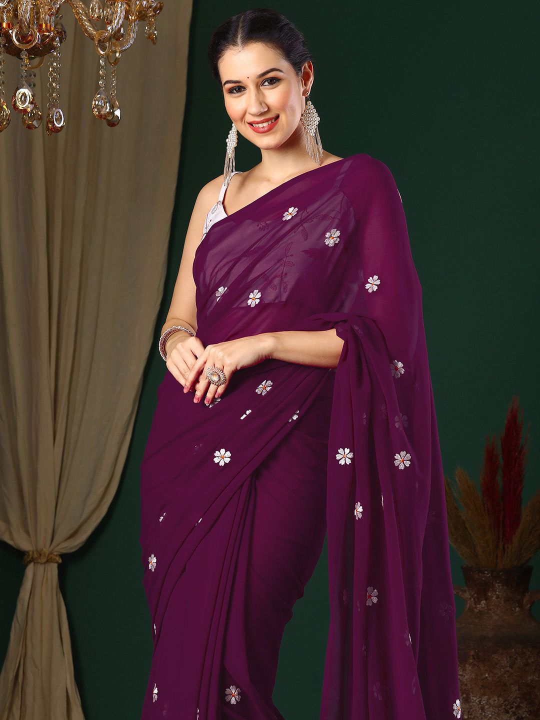 KALINI Embellished Embroidered Saree
