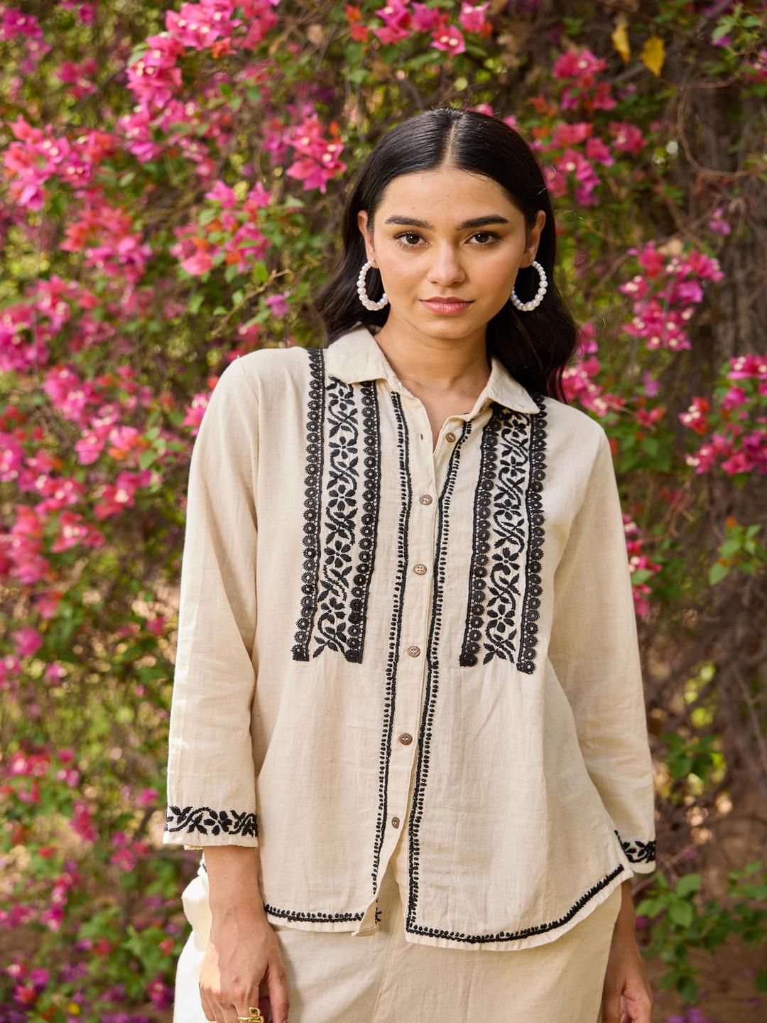 House of Chikankari Women Off White Cotton Chikankari Sulam Baju